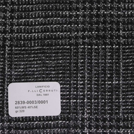 2839-0003/0001 Cerruti Lanificio - Vải Suit 100% Wool - Xám Trơn